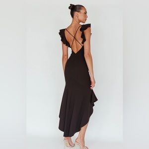 Hello Molly Ruffle high low black dress